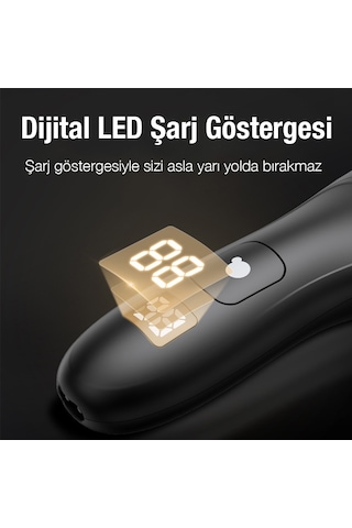 Ezere Su Geçirmez Dijital Göstergeli Saç Sakal Vücut Tıraş Makinesi