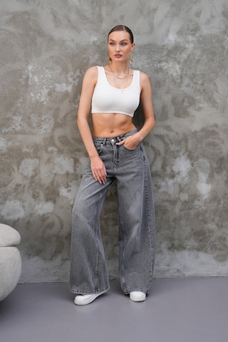 Cool Tarz Miami Antrasit Straight Wide Kadın Jean Antrasit Antrasit