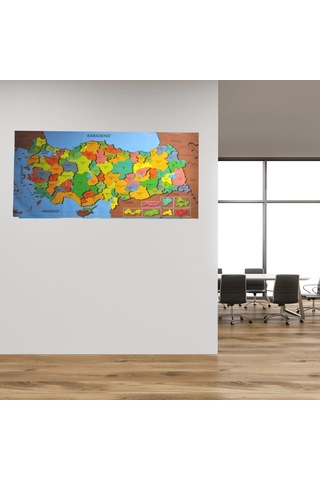 Duvar Stickerı 118 Cm 56 Cm Türkiye Haritası Manyetik Yapıştırıcı Gerektirmeyen Renkli