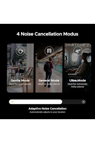 Hitune Max5c Kulaklıklar Kablosuz, 75h Çalma Süresi, Uyarlanabilir Gürültü Engelleme, Yüksek Çözünürlüklü Ses Bluetooth 5.4 Kulak Üstü Kulaklıklar, Uygulama İle Özel Eq Çoklu Bağlantı Uyarlanabilir Aktif Gürültü Önleme 50 x 22