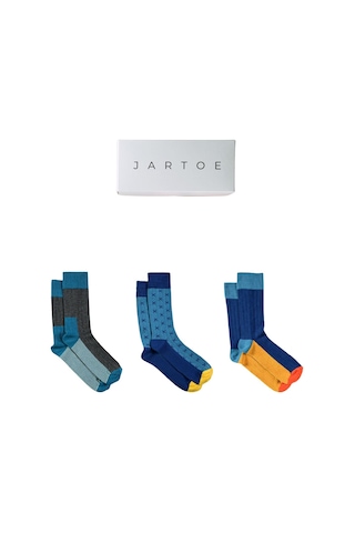 Erkek Abrera 3'lü Soket Çorap Renkli