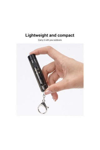 Kosona Mini Anahtar Zinciri Feneri, 7 Işık Modu, Su Geçirmez Ve Darbe Dayanıklı, 200mah Li-pil İle Type-c Hızlı Şarj, Siyah Siyah