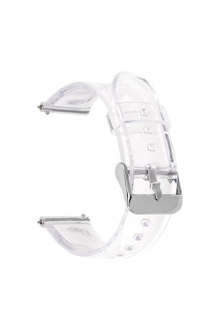 Samsung Galaxy Uyumlu Watch 42mm Krd-13 Şeffaf Silikon Kordon - Gümüş
