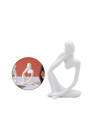 Mini Düşünen Adam Heykeli Süsleme Reçine Siyah Modern Soyut Heykeller Ev Oturma Odası Gümüş Masa Dekorasyonları