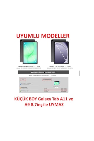 Samsung Uyumlu Galaxy Tab A11 Plus 11inç X230 Kılıf Pu Deri Smart Standlı Case Uyku Modlu X235 X236f