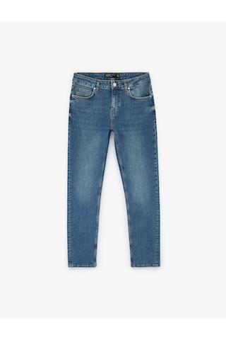 Koton Normal Bel Pamuklu Slim Fit Jean Pantolon - Brad Jean Orta İndigo 6sam40003nd