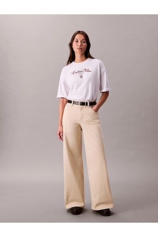 Calvin Klein Kısa Kollu Oversize Ck Ny Kadın Beyaz T-shirt Lv047e232g-yaa Beyaz
