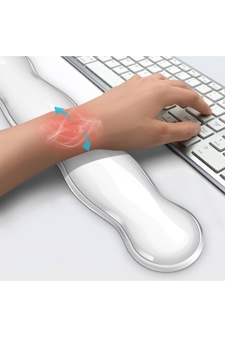 Soğuk Silikon Klavye Bilek Desteği Mouse Pad Bilek Yorgunluğunu Giderir, Spec: Küçük Şeffaf