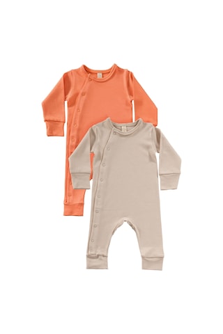 Tinylamb Candy Unisex 2 Parça Organik Pamuk Bebek Ve Çoçuk Tulumu 2'li Takım Yavruağzı-bej