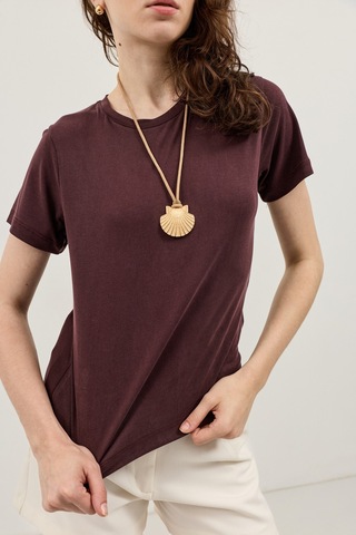 Antioch Modal Karışımlı T-shirt Mürdüm