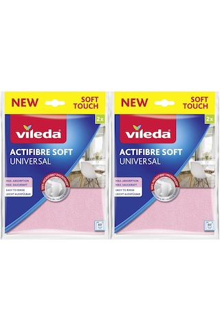 Vileda Actifibre Soft Universal New Soft Touch Paket İçi 2 Li 2li Beyaz - Pembe