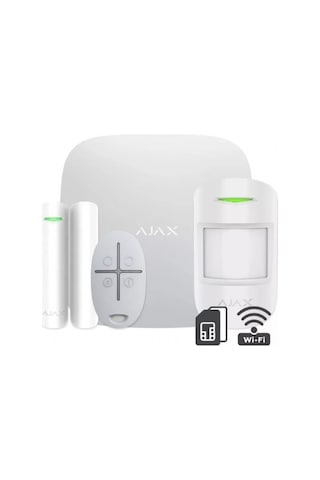 Ajax Hubkit/ Starterkit, Kablosuz, Alarm Kiti, Beyaz