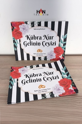 Isimli Çeyiz Etiketi - Kendinden Yapışkanlı - A4 Ebat - 29 X 21 Cm - 10'lu Paket - Model 35 Diğer