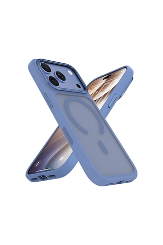 Apple Uyumlu iPhone 17 Pro Max Uyumlu Kılıf M-safe Şarj Özellikli Benks Mist C-magnet Yeni Seri Kapak Mavi