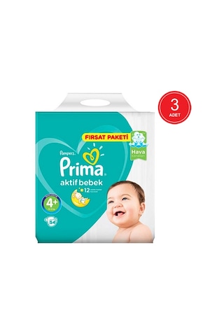 Prima Pampers Aktif Bebek Fırsat Paketi Bebek Bezi 9-14 KG 4 Beden 3 x 54 Adet 3'lü
