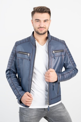 Derinss Der109 Hakiki Deri Erkek Mavi Mont
