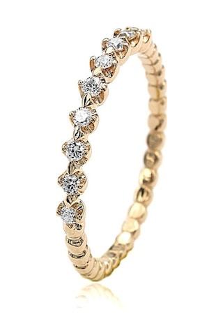 0,13 Karat Pırlanta Yarımtur Yüzük 14 Ayar (522668167)