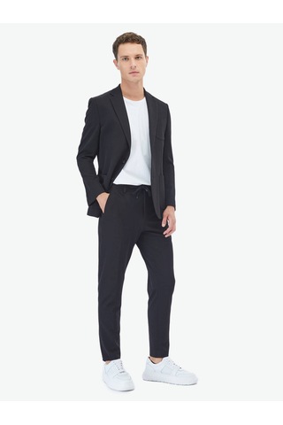 Kip Siyah Düz Fitted Fit Örme Takım Elbise Çok Renkli