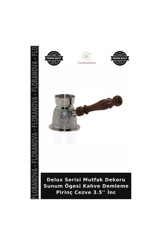 Delux Serisi Mutfak Dekoru Sunum Ögesi Kahve Demleme Pirinç Cezve 3.5'' İnc