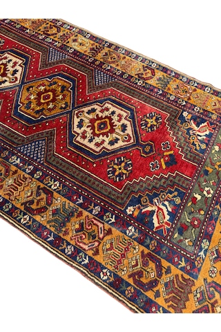 El Dokuma Az Hatalı Yahyalı Halısı 105x205 Kök Boya %100 Yün Halı