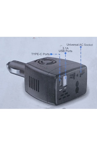Geseus 150w Araç İçi Power İnverter 12v Dc - 220v Ac Çevirici