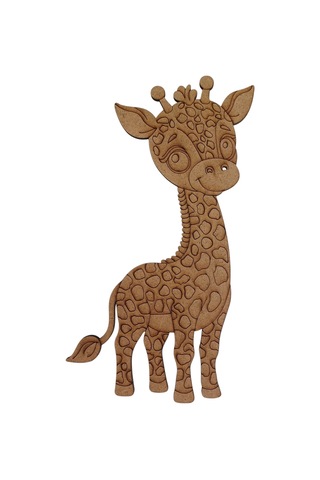 Boyanabilir Ahşap Zürafa Figürü 18x10 Cm 10 Adet