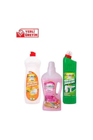 Lazer Promax Yüzey Temizleyici Bahar Esintisi 1 L + Çamaşır Suyu 750 ML + Bulaşık Deterjanı 750 ML