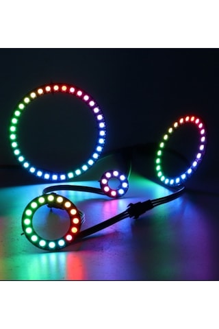 Ws2812b Matrix Ekran Rgb Led Ayrı Ayrı Adresli 8 Led Halka Led Matrix Dijital Esnek Ekran 5 Volt