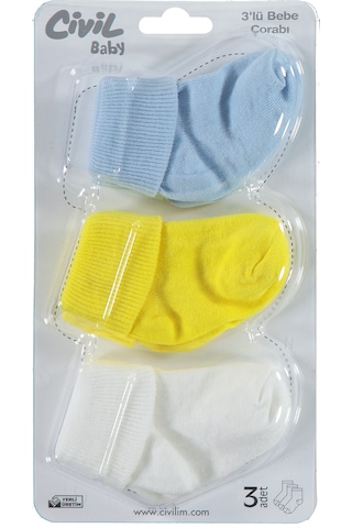 Civil Baby Bebek 3'lü Çorap Set 0-6 Ay Sarı D3c49202223s1 Sarı