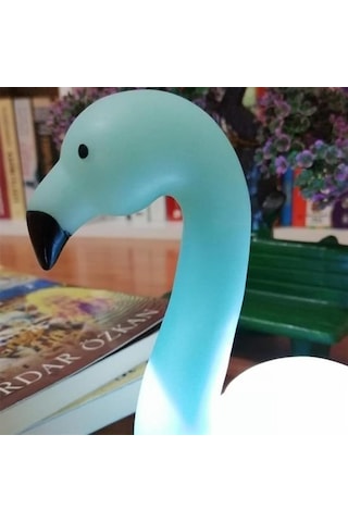 Seçkin Trend Dekoratif Işık Altında Renk Değiştiren Pilli Kuğu Gece Lambası Çok Renkli