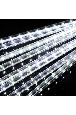 Maiyame Led Yağmur Gökyüzü Işık Zinciri Dışarıda Kullanımda Su Geçirmez Noel Dekorasyon Işığı Beyaz İngiliz Standartı 30cm 8 Adet Set Diğer