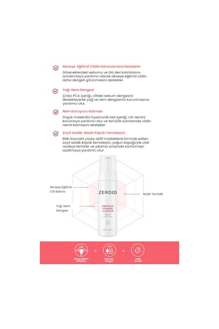 Akneye Eğilimli Ciltler İçin Yağ-nem Dengesi Sunan Temizleme Köpüğü Zeroıd Pimprove Foaming Cleanser