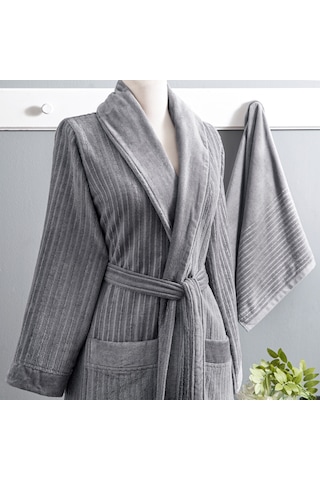 Taç Ritmo Pamuk L/xl Bornoz Set Antrasit 000001500217917002 Antrasit