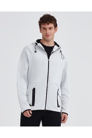 Skechers M 2Xı-Lock Full Zip Hoodie Sweatshirt Erkek Stone Fermuarlı Eşofman Üstü S232184-043 Gri