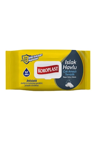 Koroplast Mop Uyumlu Islak Temizlik Havlusu Beyaz Sabun 100'lü