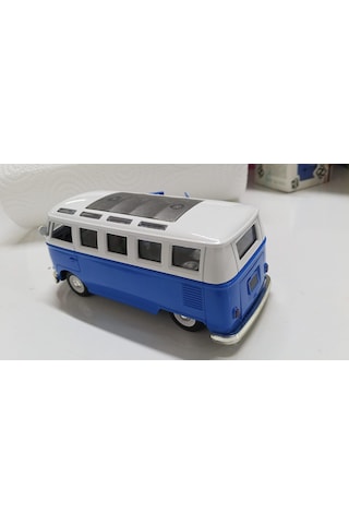 Oyuncak Metal Model 1 / 36 Çek Bırak Mavi 1963 Volswagen T1 Bus Minibüs