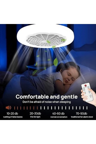 Ebitda Reedark E27 Akıllı Tavan Vantilatörü - Led, 3 Renk, Uzaktan Kumandalı, Sessiz, 230x230x110mm