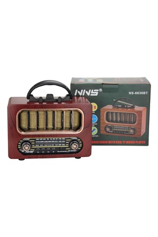 Orta Boy Retro Ahşap Tasarım Bluetooth Hoparlörlü Radyo - Fm/am Destekli, Şarjlı Ve Taşınabiliri Radyo Ns-6636 5250 38894572