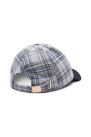 Ucla Jermaıne Bej Baseball Cap Ekoseli Kaşe Nakışlı Ve Metal Tokalı Standard Fit Unisex Şapka Bej