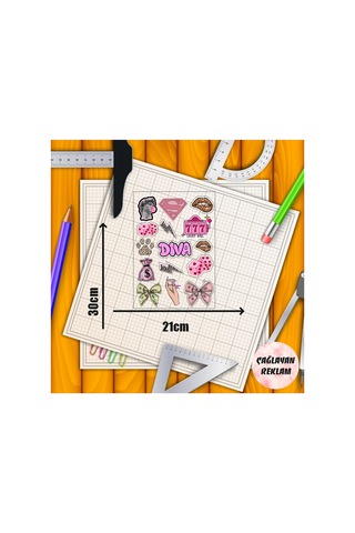 Diva Sticker Set 30x21 Sticker Apple Uyumlu Macbook Notebook Tablet Telefon Ajanda Laptop Defter Sticker Seti