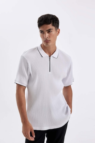 DeFacto Slim Fit Dar Kesim Kısa Kollu Fitilli Kaşkorse Yarım Fermuarlı Polo Tişört D3948AX24SMWT34