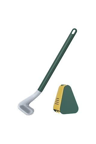 Konesam Duvar Montlu Tpr Materyal Banyo Tuvalet Fırçası - Tam Temizlik, Özel Tutucu Ve Uçsuz Uçsuz Erişim Yeşil