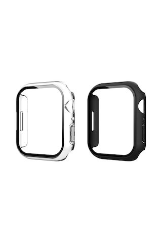 Watch 10 42mm Sert Pc Kasa Ve Ekran Koruyucu Mkst Watch Gard 37 - Siyah