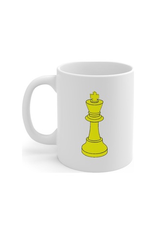 Satranç Altın Şah Temalı Baskılı Kupa Bardak Çok Renkli