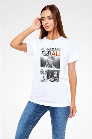 Adrift Muhammed Ali Beyaz Unisex Tişört T-shirt Beyaz