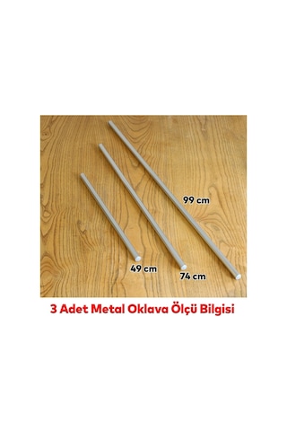 Badem10 Alüminyum Metal Oklava 3'lü Set Börek Hamur Yufka Açma Silindir Yuvarlak Uzun Kısa Mutfak Ar Diğer