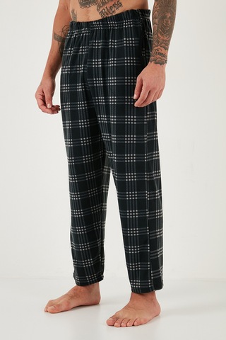 Buratti Ekoseli Yumuşak Dokulu Regular Fit Uzun Kollu Erkek Pijama Takımı 609611030 Antrasit