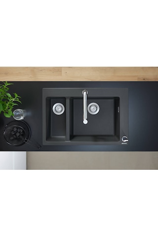 Hansgrohe S51 S510-F635 Ankastre Eviye 180 / 450 Grafıt Siyah 4331