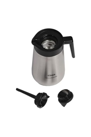 Paslanmaz Çelik Termos, 1.25 L Kapasite, Gümüş Siyah