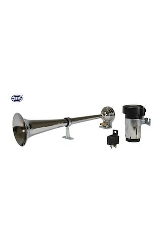 Hella 12V Havalı Korna Tekli Krom Marin Kompresörlü